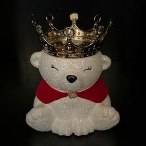 NWT bath and body works snow bear single candle holder sparkles and shine